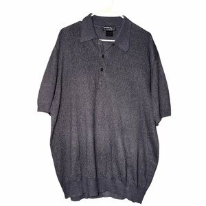 Vintage Mondo Di Marco Dark Heather Short Sleeve Polo Shirt Made In Italy 80s/90